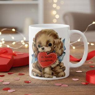 Retro Vintage Puppy Love Valentine's Day Coffee Mug