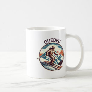 Retro Vintage Quebec Canada Ski Resort Winter Skii Coffee Mug