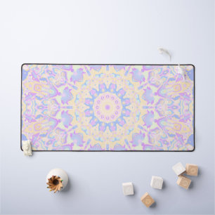 Retro Vintage Quirky Eclectic Boho Pastel Mandala Desk Mat