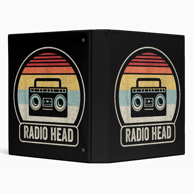 Retro Vintage Radio Head Binder (Background)