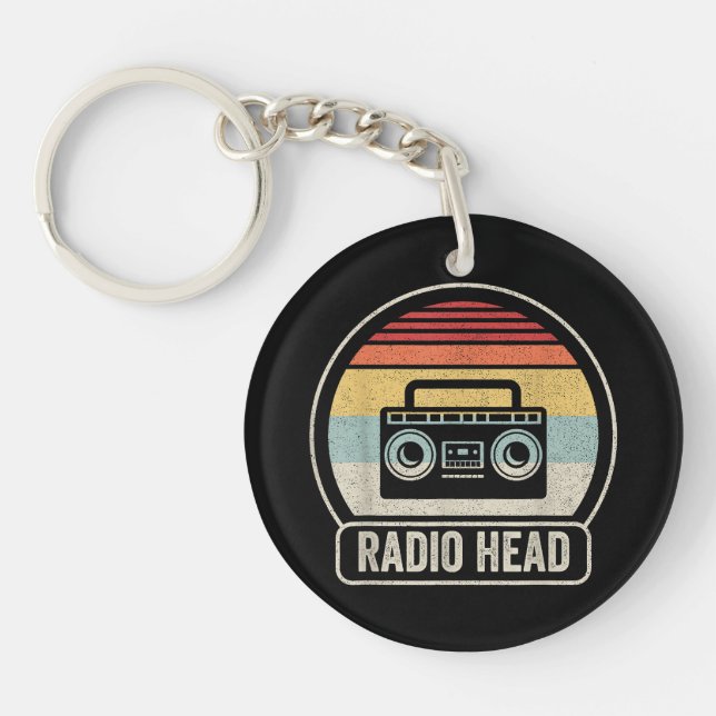 Retro Vintage Radio Head Keychain (Front)