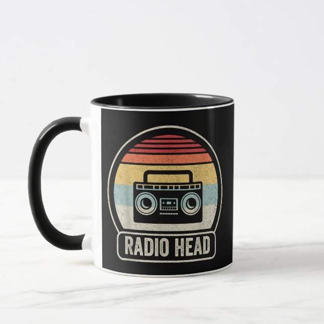 Retro Vintage Radio Head Mug (Left)
