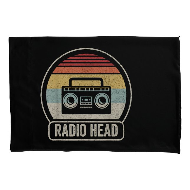 Retro Vintage Radio Head Pillowcase (Front)
