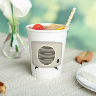 Retro Vintage Radio Mid-Century Modern Audio Paper Cups