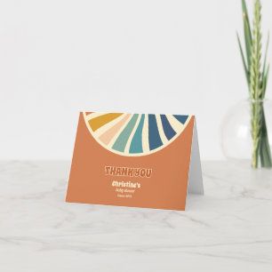 Retro Vintage Rainbow Thank You Card