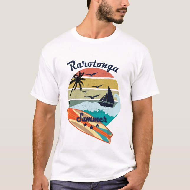 Retro vintage Rarotonga gift summer vacation T-Shirt (Front)