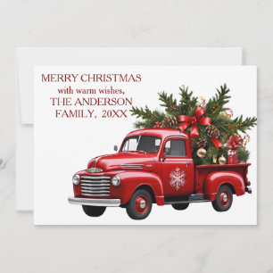 Retro Vintage Red Farm Truck Christmas 2025 Card