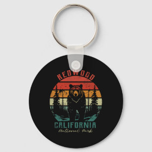 Retro Vintage Redwood National Park For Kids Hikin Keychain