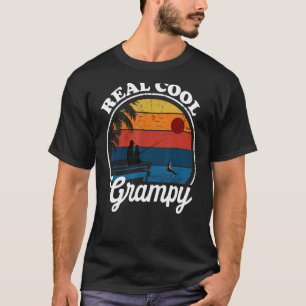 Retro Vintage Reel Style Cool Grampy Fishing   T-Shirt