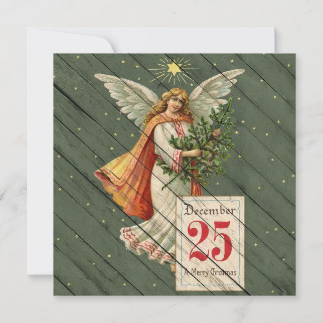 Retro | Vintage Religious Christmas Holiday Card (Front)