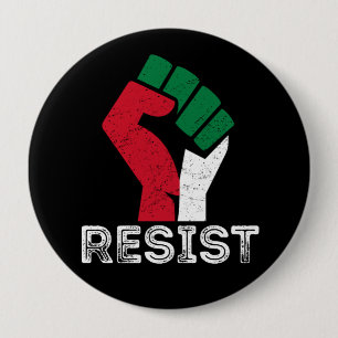 Retro Vintage Resist Palestine fist flag Freedom  4 Inch Round Button