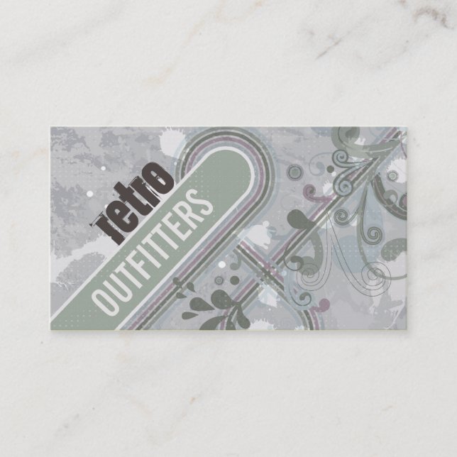 Retro Vintage Retail Clothing Store Business Card (Front)