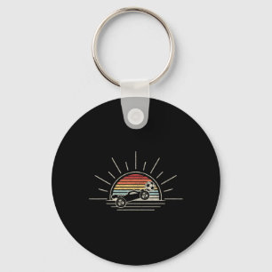 Retro Vintage Rocket Soccer Car Keychain