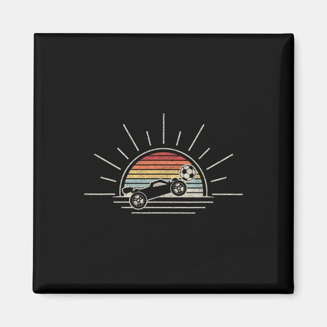 Retro Vintage Rocket Soccer Car  Magnet (Front)