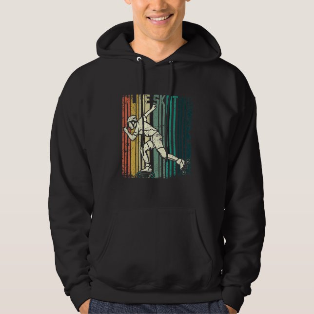 Retro Vintage rollerblade inline skating Hoodie (Front)