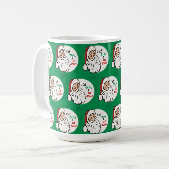 Retro Vintage Santa Claus Eat Drink Coffee Mug (Front Left)