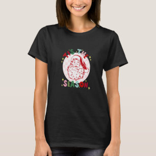 Retro Vintage Santa Tis the Season   T-Shirt