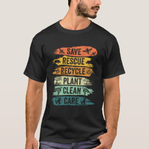 Retro Vintage Save Bees Rescue Animals Recycle Fun T-Shirt