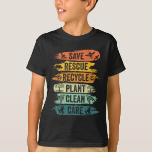 Retro Vintage Save Bees Rescue Animals Recycle Fun T-Shirt