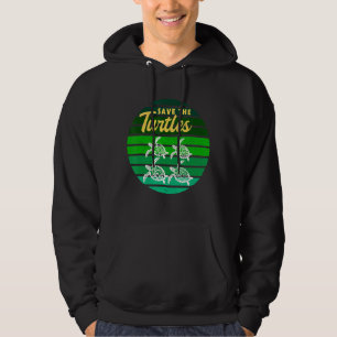 Retro Vintage Save The Turtles Turtle For Men Hoodie