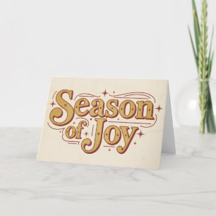 Retro Vintage Season of Joy Christmas Holiday Card