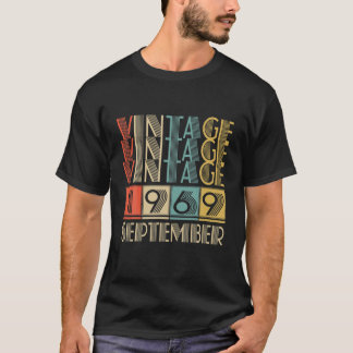 Retro Vintage September 1969 52Nd Birrthday Gift M T-Shirt