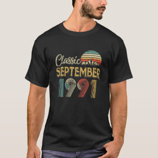 Retro Vintage SEPTEMBER 1991 29Th Birthday Gift Fo T-Shirt