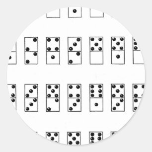 retro vintage set of dominoes classic round sticker