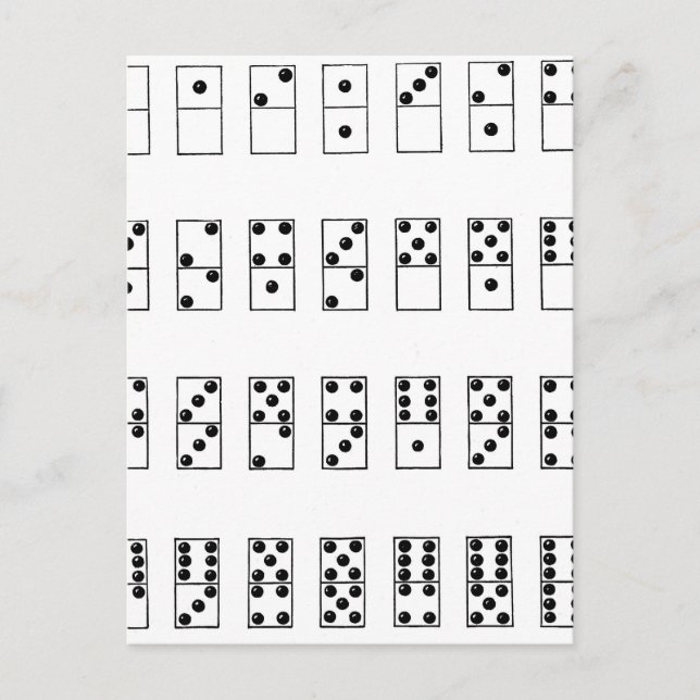 retro vintage set of dominoes postcard (Front)