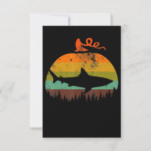 Retro Vintage Shark Pumpkin Halloween Gifts RSVP Card