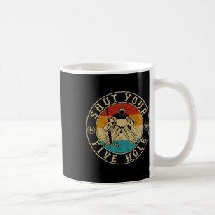 Retro Vintage Shut Your Five Hole Ice Hockey Coffee Mug