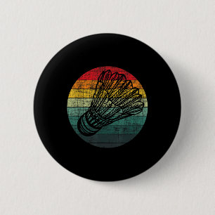 Retro Vintage Shuttle - Birdie Badminton Lover Ath 2 Inch Round Button
