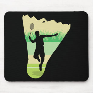 Retro Vintage Shuttle Player Badminton Mouse Pad