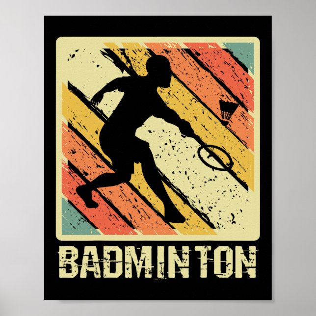 Retro Vintage Shuttle Player Badminton  Poster (Front)