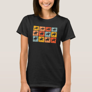 Retro Vintage Silhouette Sport Motion Frames Horse T-Shirt