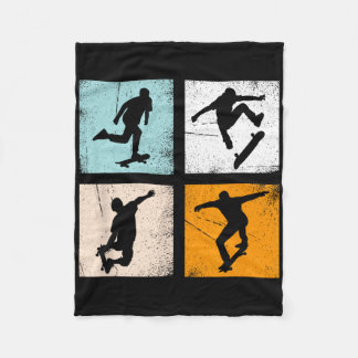 Retro Vintage Skate Skateboard Skateboarding Cloth Fleece Blanket