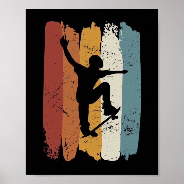 Retro vintage Skateboard Poster (Front)