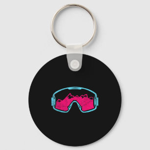 Retro Vintage Ski Snowboard Goggles 80s 90s Skiing Keychain
