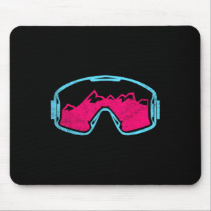 Retro Vintage Ski Snowboard Goggles 80s 90s Skiing Mouse Pad