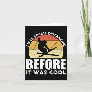 Retro Vintage Ski Tee Cool Winter Sports Skiers Sk Card