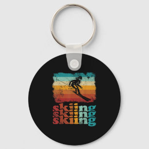 Retro Vintage Skiing Ski Lover Skiing Keychain