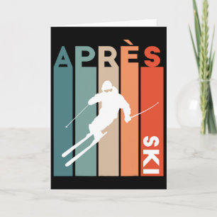 Retro Vintage Skiing Ski Skier Retro Vintage Apres Card