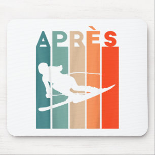 Retro vintage skiing ski skier retro vintage apres mouse pad