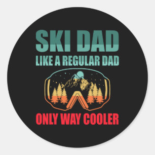 Retro Vintage Skiing Snow Gifts For Skiers Classic Round Sticker