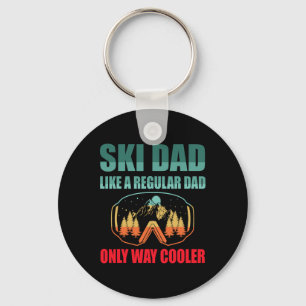 Retro Vintage Skiing Snow Gifts For Skiers Keychain