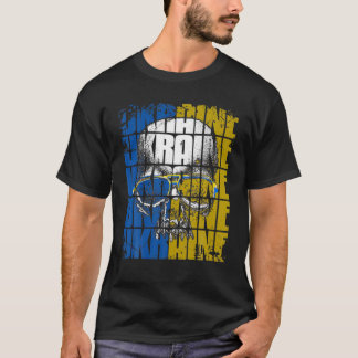 Retro Vintage Skull With Ukraine Flag Skeleton Ukr T-Shirt