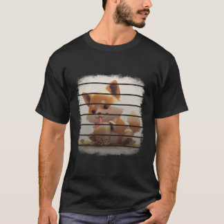 Retro Vintage Smiling Kawaii Dog Drinking Boba Mil T-Shirt