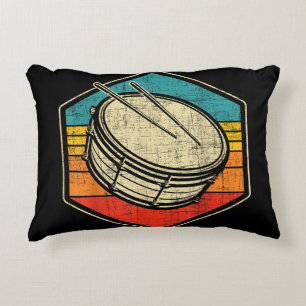 Retro Vintage Snare Drum - Marching Band Drumline Accent Pillow