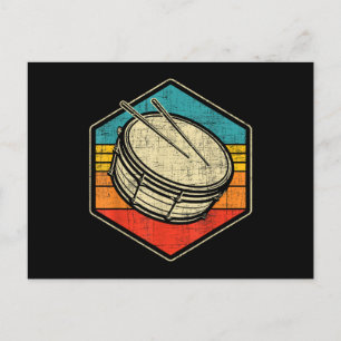 Retro Vintage Snare Drum - Marching Band Drumline  Holiday Postcard