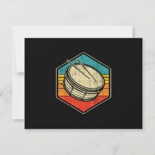 Retro Vintage Snare Drum - Marching Band Drumline  RSVP Card